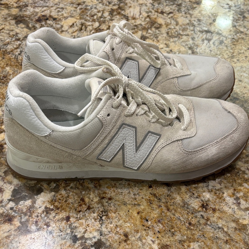 New Balance 574 Men’s Off-White and Gray Sneakers